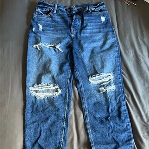 Distressed Blue Jeans
